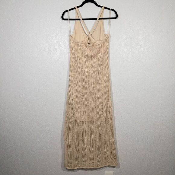 New Freshman 1996‎ Beige Crochet Maxi Dress Size Large - Picture 8 of 8